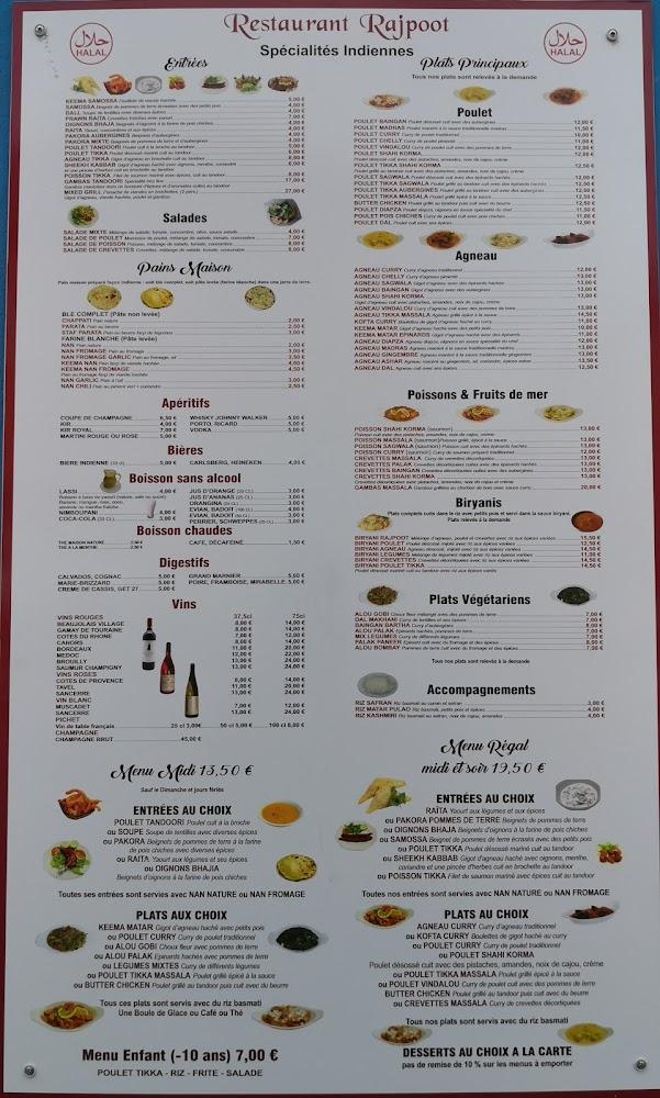 Restaurant Rajpoot - Menu Image 1